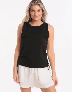 Seafolly Active Lace Up Singlet Top - Black Online