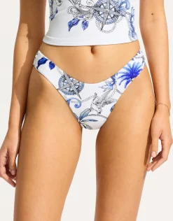 Seafolly Ahoy Scoop High Cut Rio Bikini Pant - White Online