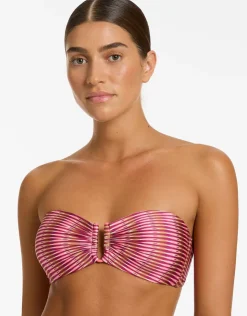 Jets Alessia Geo Bandeau Bikini Top - Peony Outlet