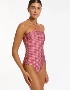 Jets Alessia Geo Halter Swimsuit - Peony Best