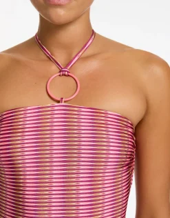 Jets Alessia Geo Halter Swimsuit - Peony Best