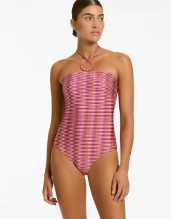 Jets Alessia Geo Halter Swimsuit - Peony Best