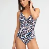 Nuria Ferrer Alika Wrap Front Swimsuit - Animal New