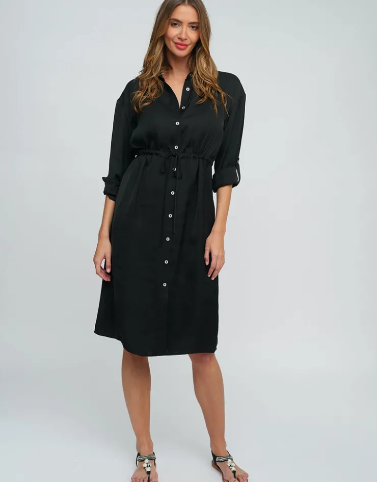Pia Rossini Alora Shirt Dress - Black Fashion