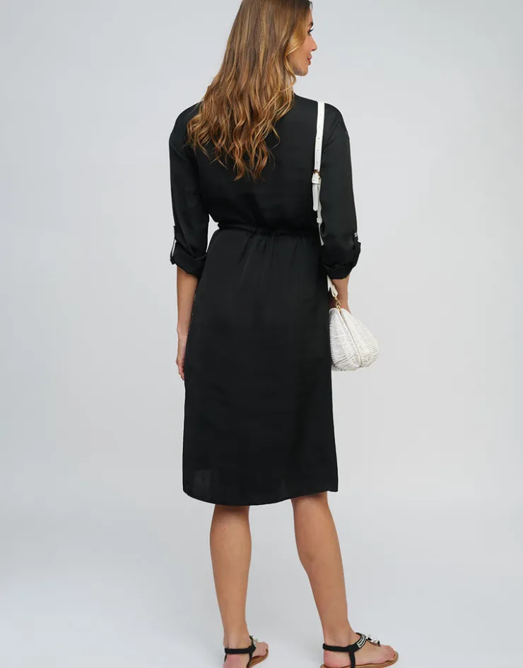 Pia Rossini Alora Shirt Dress - Black Fashion