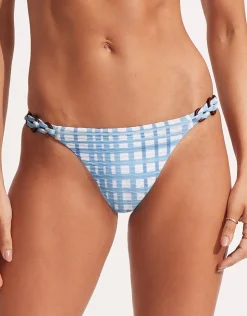 Seafolly Amalfi Check Trim Hipster Bikini Pant - Amalfi Blue Fashion