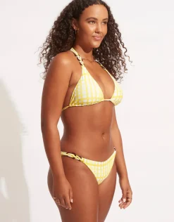 Seafolly Amalfi Check Trim Hipster Bikini Pant - Lime Light Sale