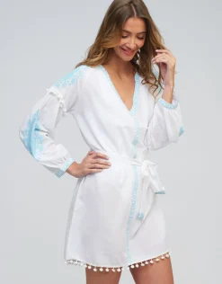 Pia Rossini Amara Tunic - White and Light Blue Best