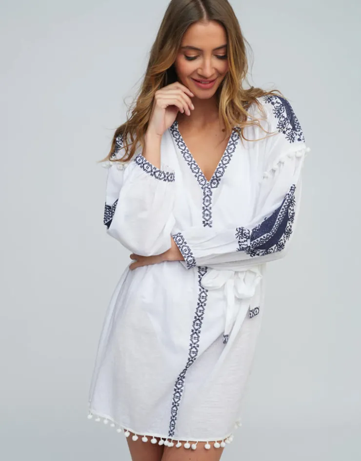 Pia Rossini Amara Tunic - White Navy New