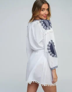 Pia Rossini Amara Tunic - White Navy New