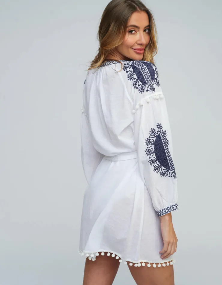 Pia Rossini Amara Tunic - White Navy New