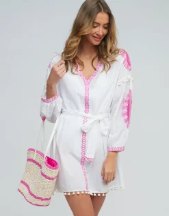 Pia Rossini Amara Tunic - White Pink New