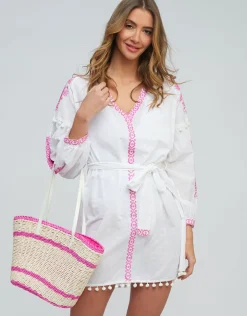Pia Rossini Amara Tunic - White Pink New