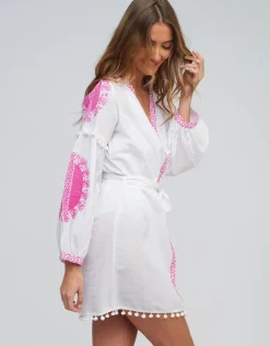 Pia Rossini Amara Tunic - White Pink New