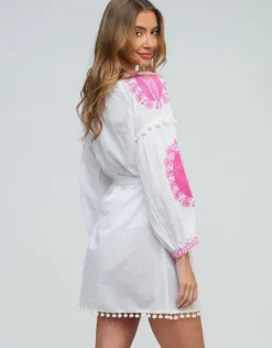 Pia Rossini Amara Tunic - White Pink New