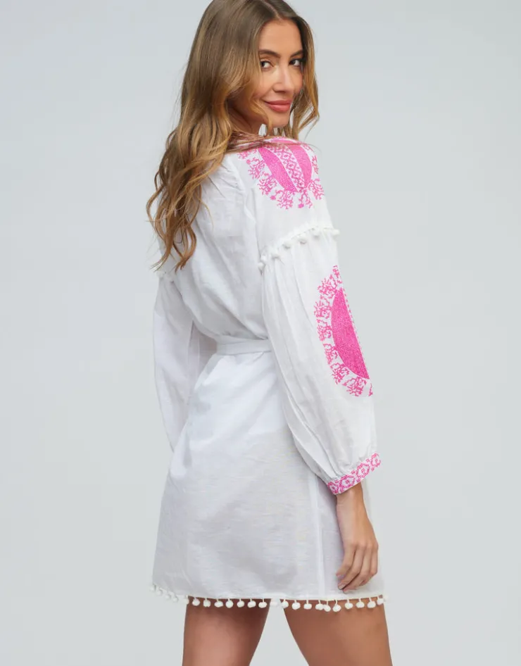 Pia Rossini Amara Tunic - White Pink New