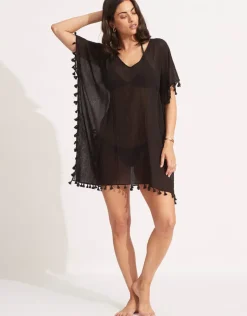 Seafolly Amnesia Kaftan - Black Discount