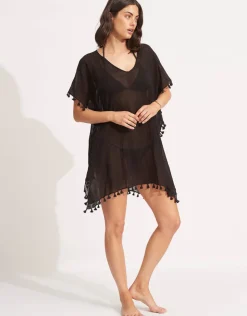 Seafolly Amnesia Kaftan - Black Discount