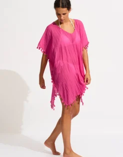 Seafolly Amnesia Kaftan - Hot Pink New