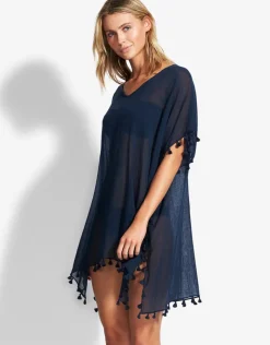 Seafolly Amnesia Kaftan - Indigo Clearance