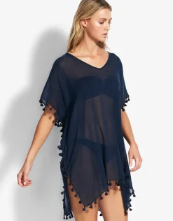 Seafolly Amnesia Kaftan - Indigo Clearance
