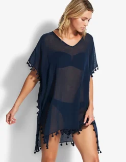 Seafolly Amnesia Kaftan - Indigo Clearance