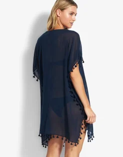 Seafolly Amnesia Kaftan - Indigo Clearance