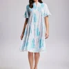 Iconique Angie Short Sleeve Dress - Turquoise Outlet