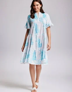 Iconique Angie Short Sleeve Dress - Turquoise Outlet