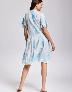 Iconique Angie Short Sleeve Dress - Turquoise Outlet