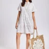 Iconique Angie Short Sleeved Dress - White New