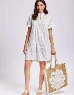 Iconique Angie Short Sleeved Dress - White New