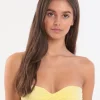 Jo Severin Anna Twist Bandeau Bikini Top - Lemon Sale