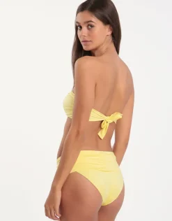 Jo Severin Anna Twist Bandeau Bikini Top - Lemon Sale