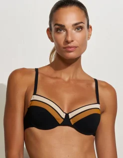 Maryan Mehlhorn Antagonist Underwired Bikini Top - Black Sand Caramel Fashion
