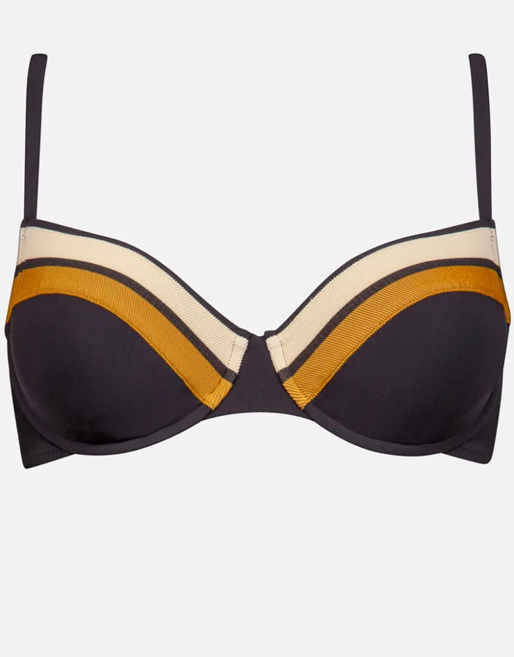 Maryan Mehlhorn Antagonist Underwired Bikini Top - Black Sand Caramel Fashion