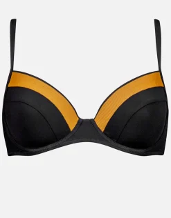 Maryan Mehlhorn Antagonist Underwired Moulded Bikini Top - Black Caramel Clearance