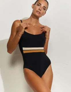 Maryan Mehlhorn Antagonist Underwired Swimsuit - Black Sand Caramel New