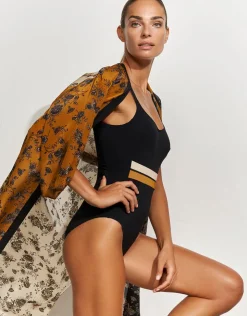 Maryan Mehlhorn Antagonist Underwired Swimsuit - Black Sand Caramel New