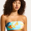Seafolly Aquarius Bandeau Bikini Top - Turquoise Clearance