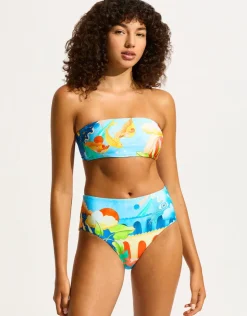 Seafolly Aquarius Bandeau Bikini Top - Turquoise Clearance