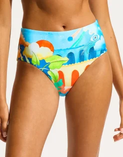 Seafolly Aquarius High Waist Bikini Pant - Turquoise Best