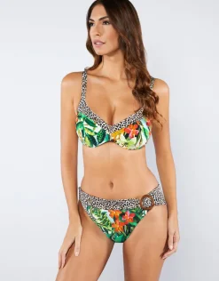 Nuria Ferrer Aruba Plunge Bikini Top - Jungle Print Outlet