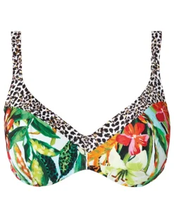 Nuria Ferrer Aruba Plunge Bikini Top - Jungle Print Outlet