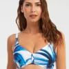 Nuria Ferrer Azura Underwired Bikini Top - Blue and White New