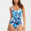 Nuria Ferrer Azura Underwired Swimsuit - Blue and White Online