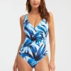 Nuria Ferrer Azura Wrap Swimsuit - Blue and White Hot