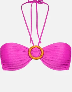 Watercult Bamboo Solids Bandeau Bikini Top - Intense Pink New