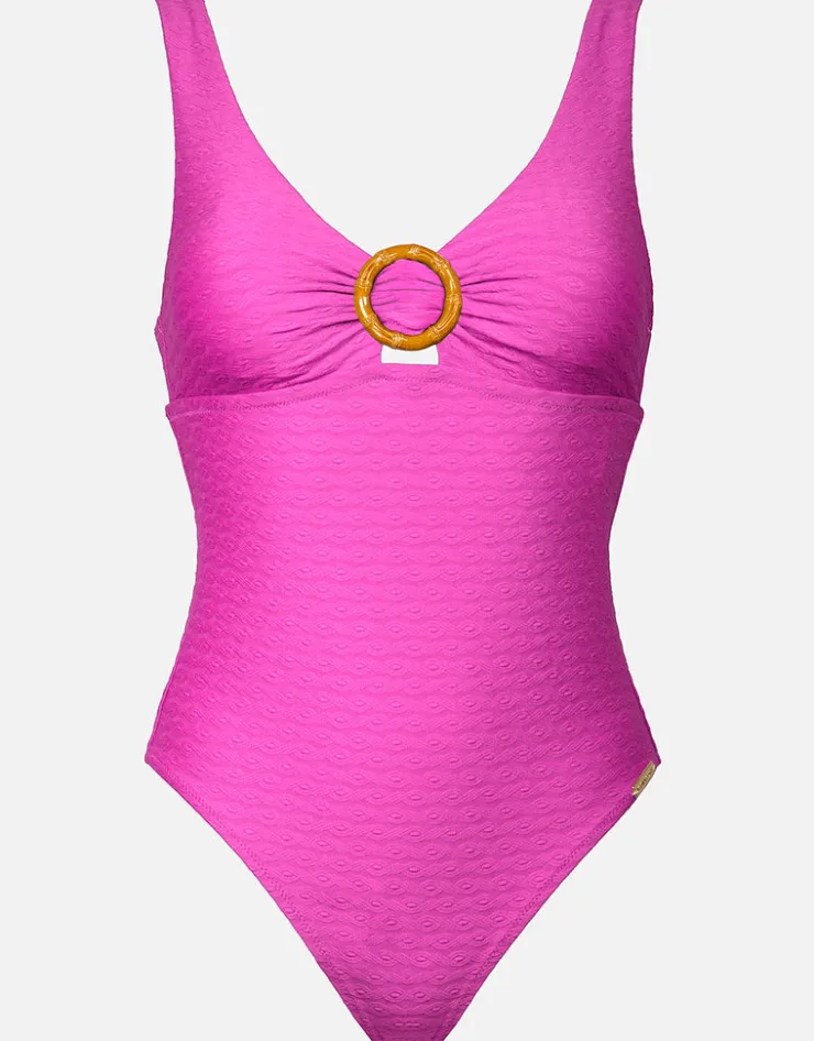 Watercult Bamboo Solids Ring Front Swimsuit - Intense Pink Outlet