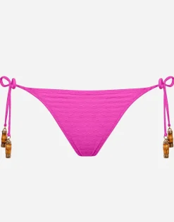Watercult Bamboo Solids Tie Side Bikini Pant - Intense Pink New